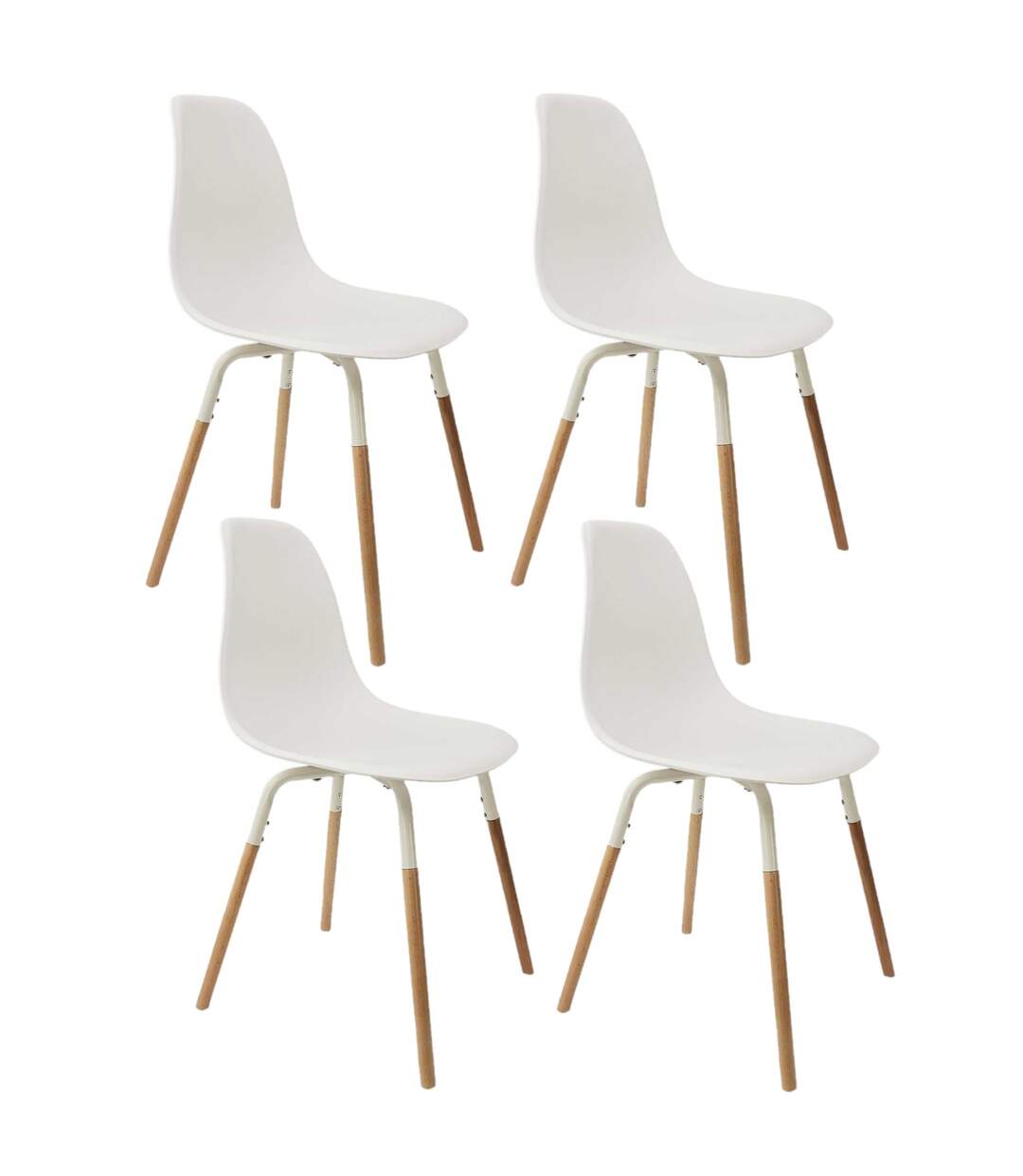 Lot de 4 Chaises scandinave Phenix en polypropylène et métal