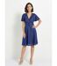 Robe cache-coeur courte brillante manches papillon-1