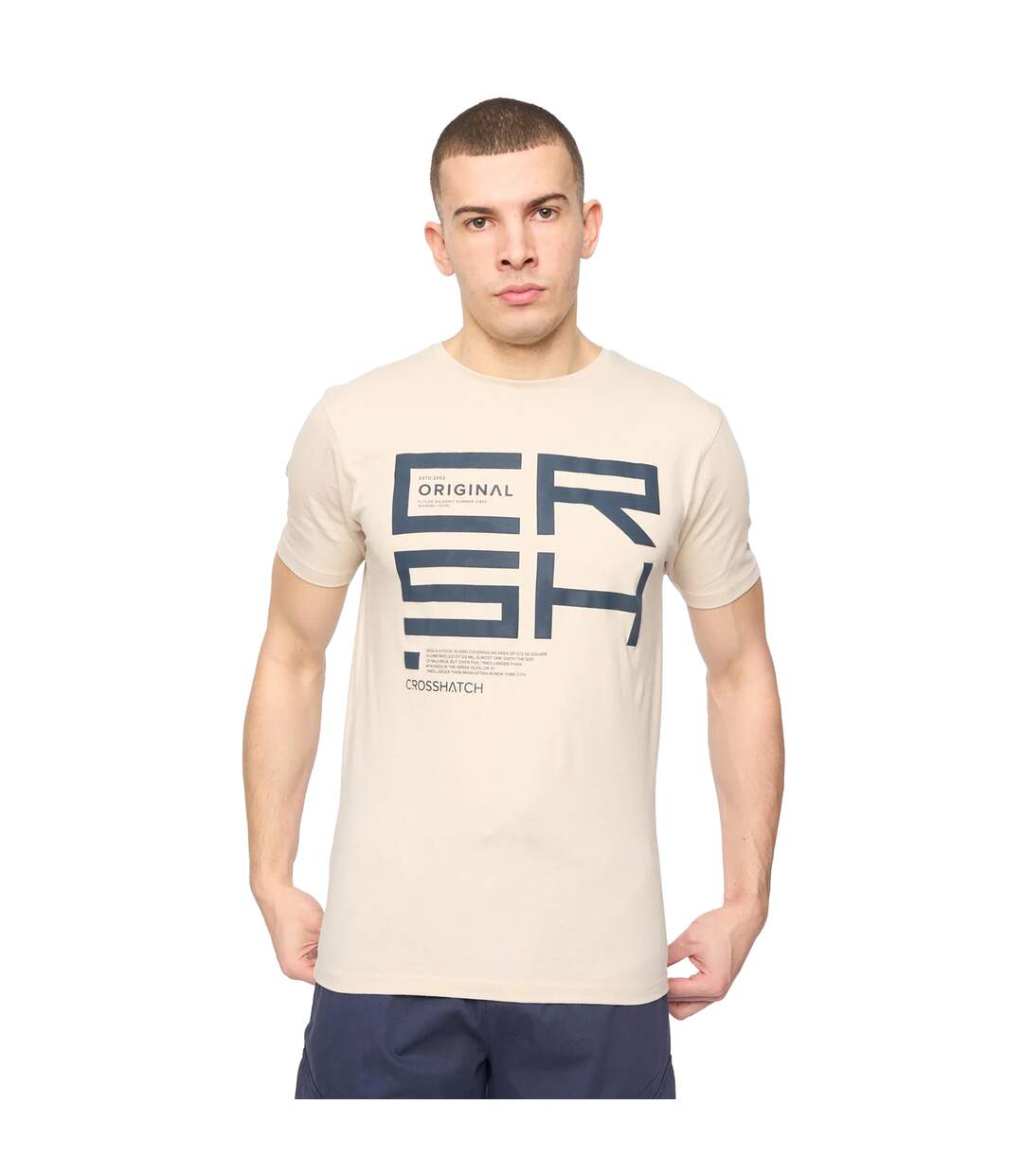 T-shirt Squarebox Homme Gris Pâle Crosshatch-2