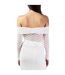 Haut À Épaules Dénudées Motif/style Lacets Femme Blanc Bardot-3