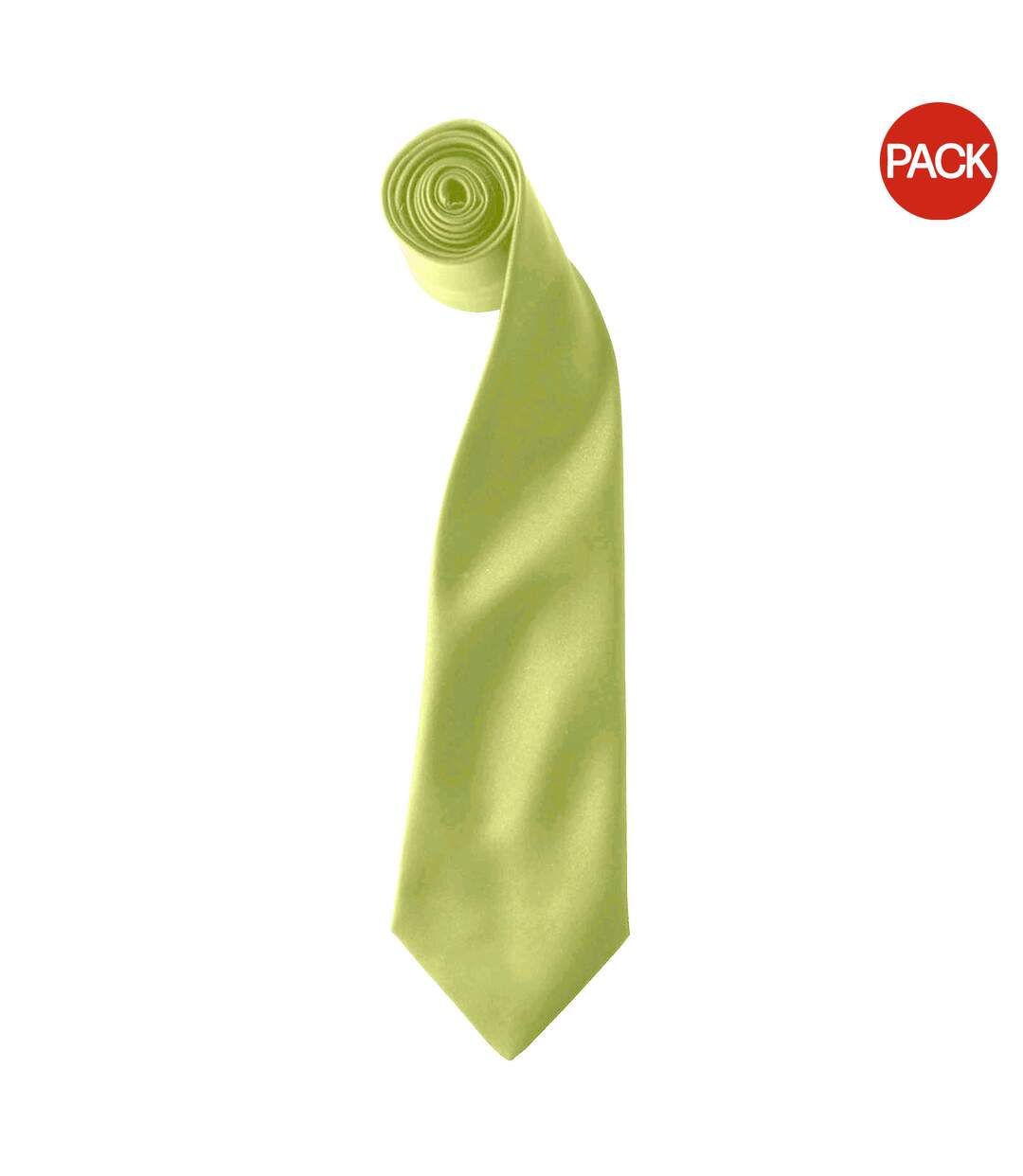 Lot de 2  Cravate à clipser taille unique vert citron Premier-1