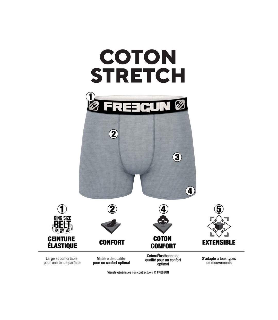 Lot de 4 boxers homme en coton Dynamics Tom Freegun-2