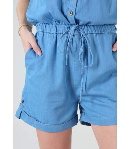 Combishort denim en coton MILIANA