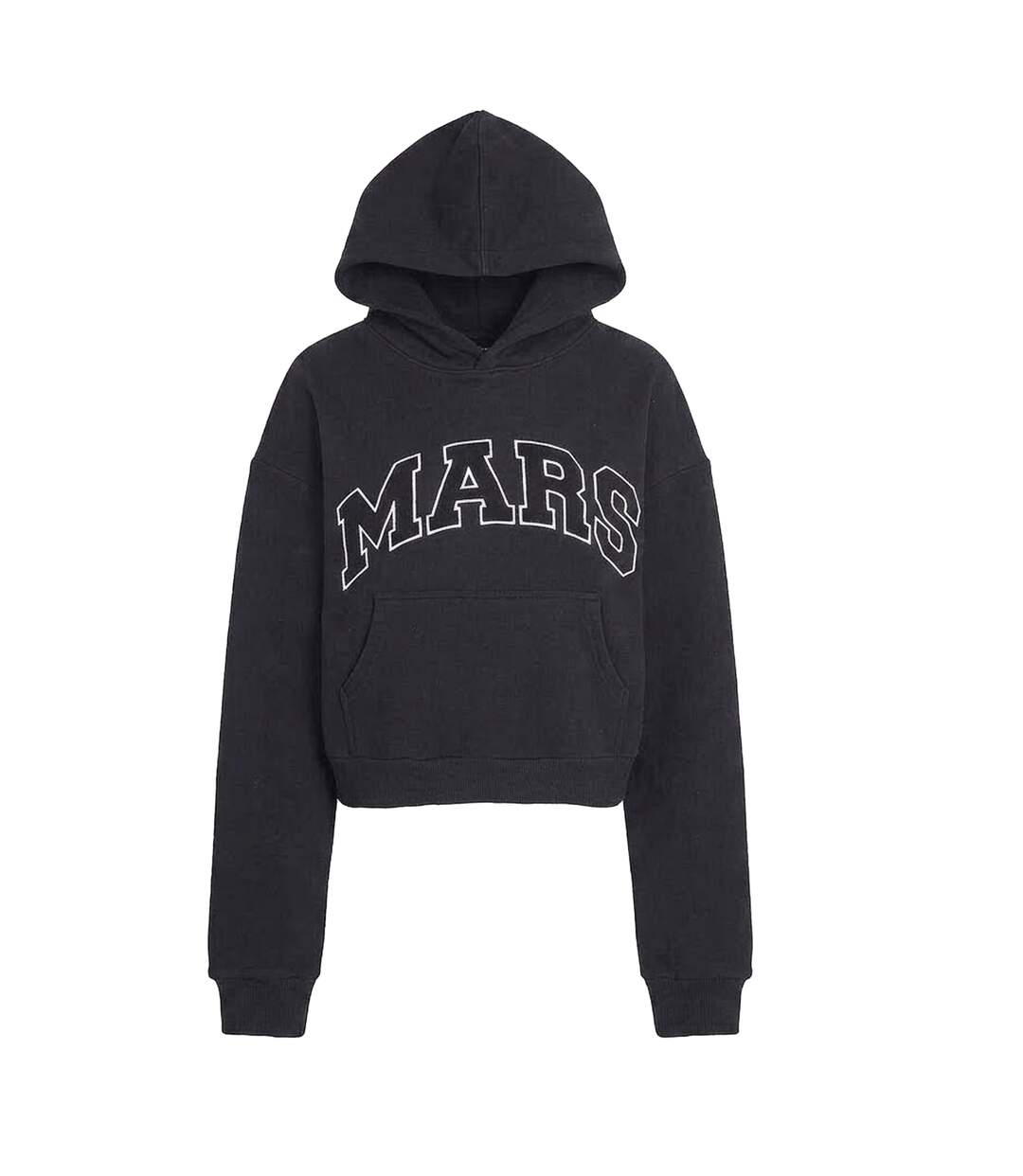 Womens/ladies Logo Relaxed Fit Varsity Hoodie Black Mars The Label-2