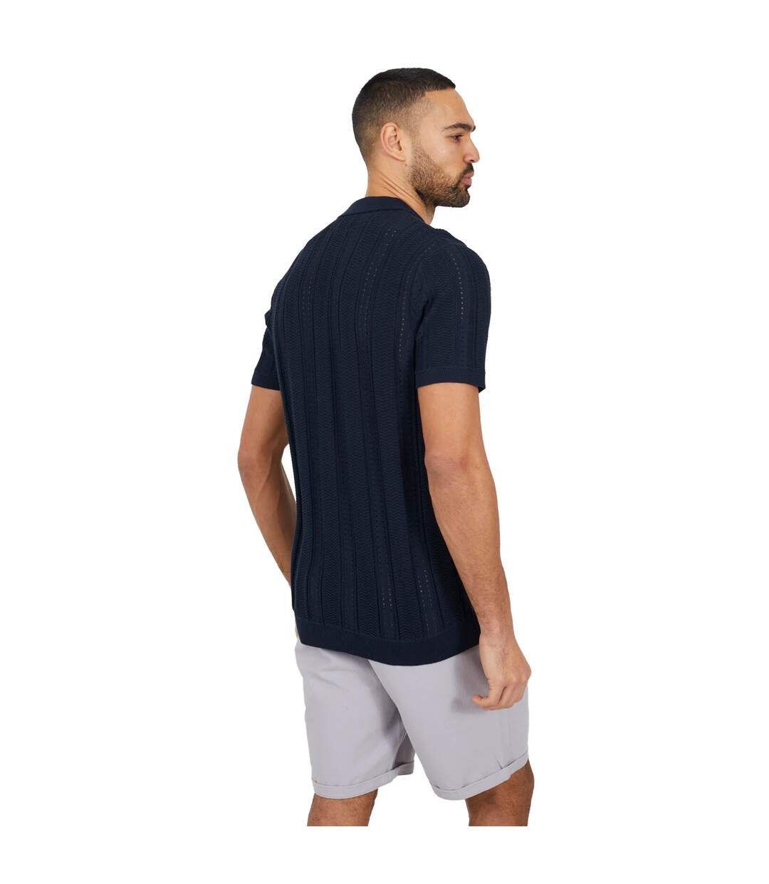 Polo Manches Courtes Homme Bleu Marine Foncé Brave Soul-3