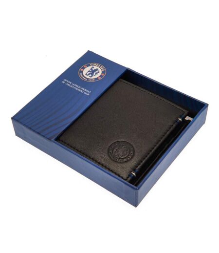 Chelsea FC Leather Mens Stitched Wallet (Black) (One Size) - UTTA4913