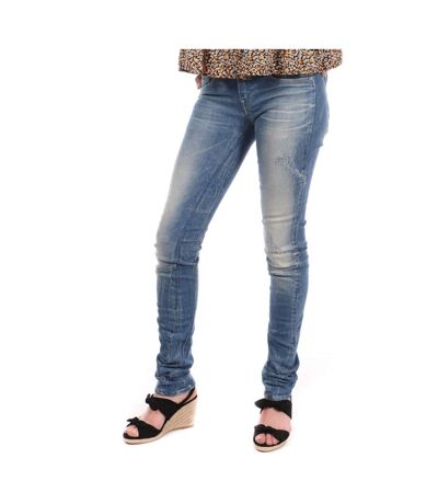 Jean slim bleu effet usé femme g-star arc 3d - w23-l30
