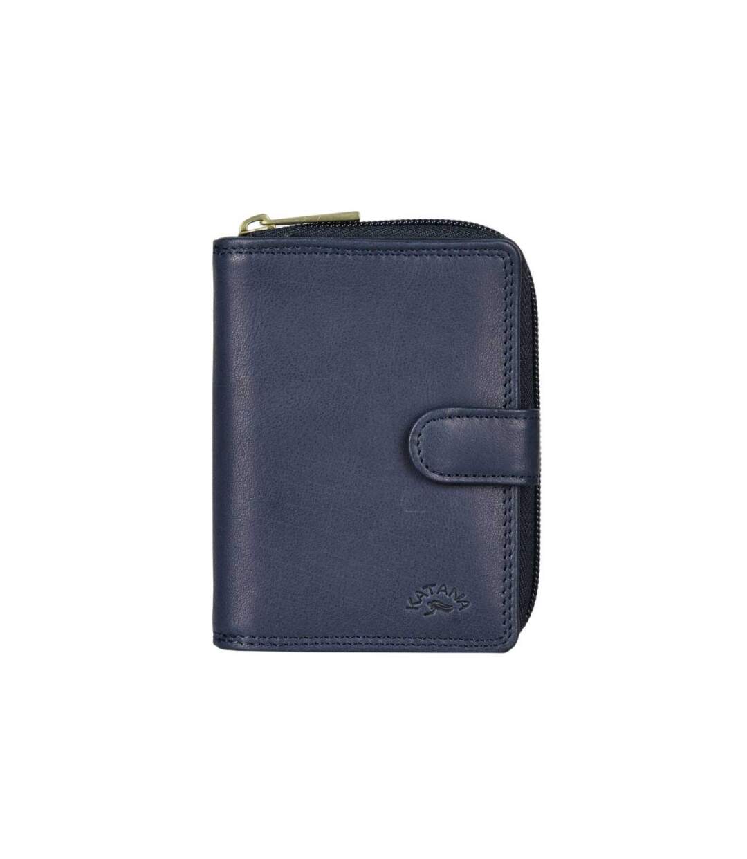 Katana - Portefeuille compact en cuir - marine - 8745-1