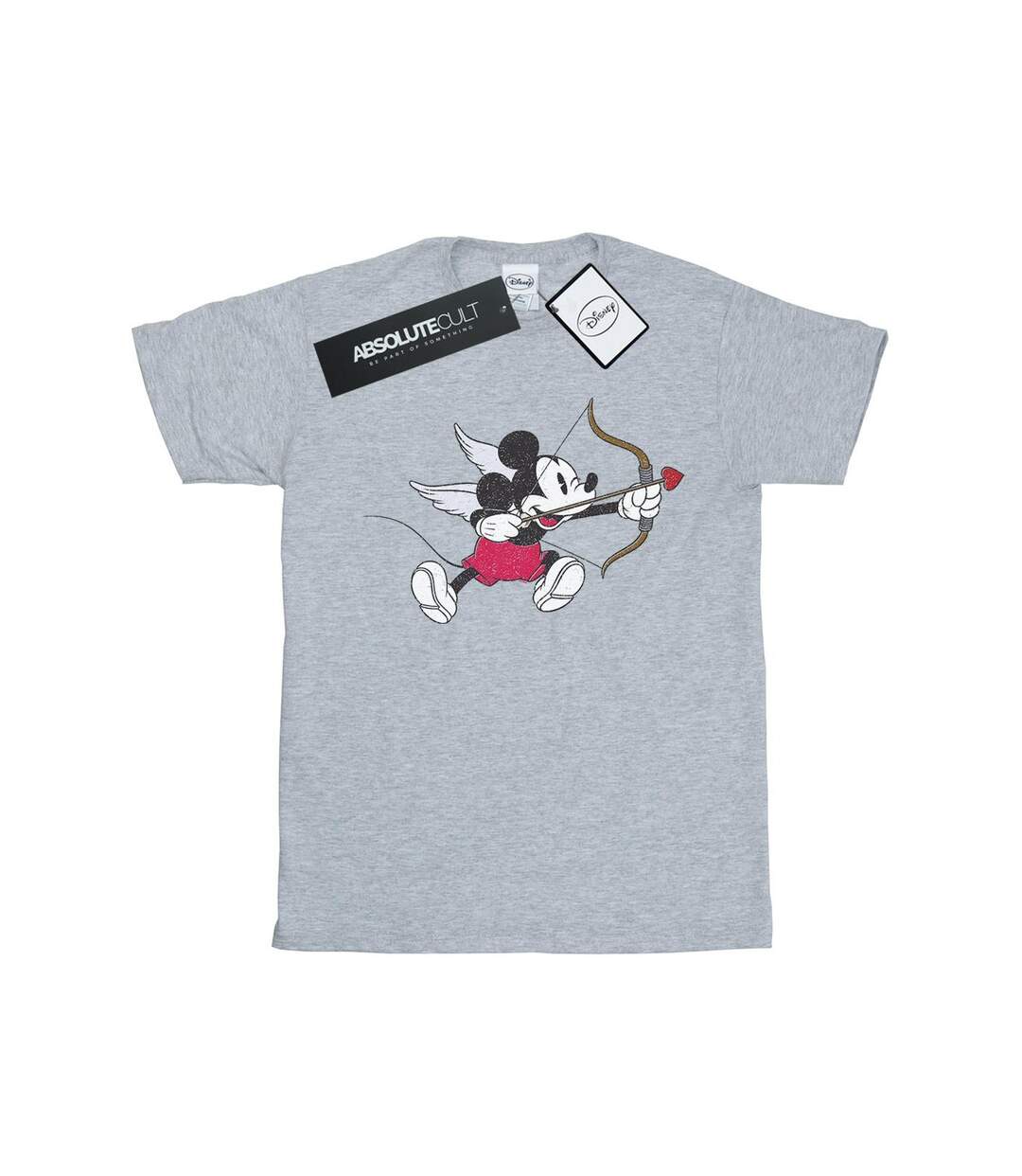 Disney Femme/Les femmes Mickey Mouse Love Cherub - T-shirt boyfriend en coton (Gris sportif) - UTBI37088-1