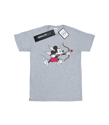 Disney Femme/Les femmes Mickey Mouse Love Cherub - T-shirt boyfriend en coton (Gris sportif) - UTBI37088
