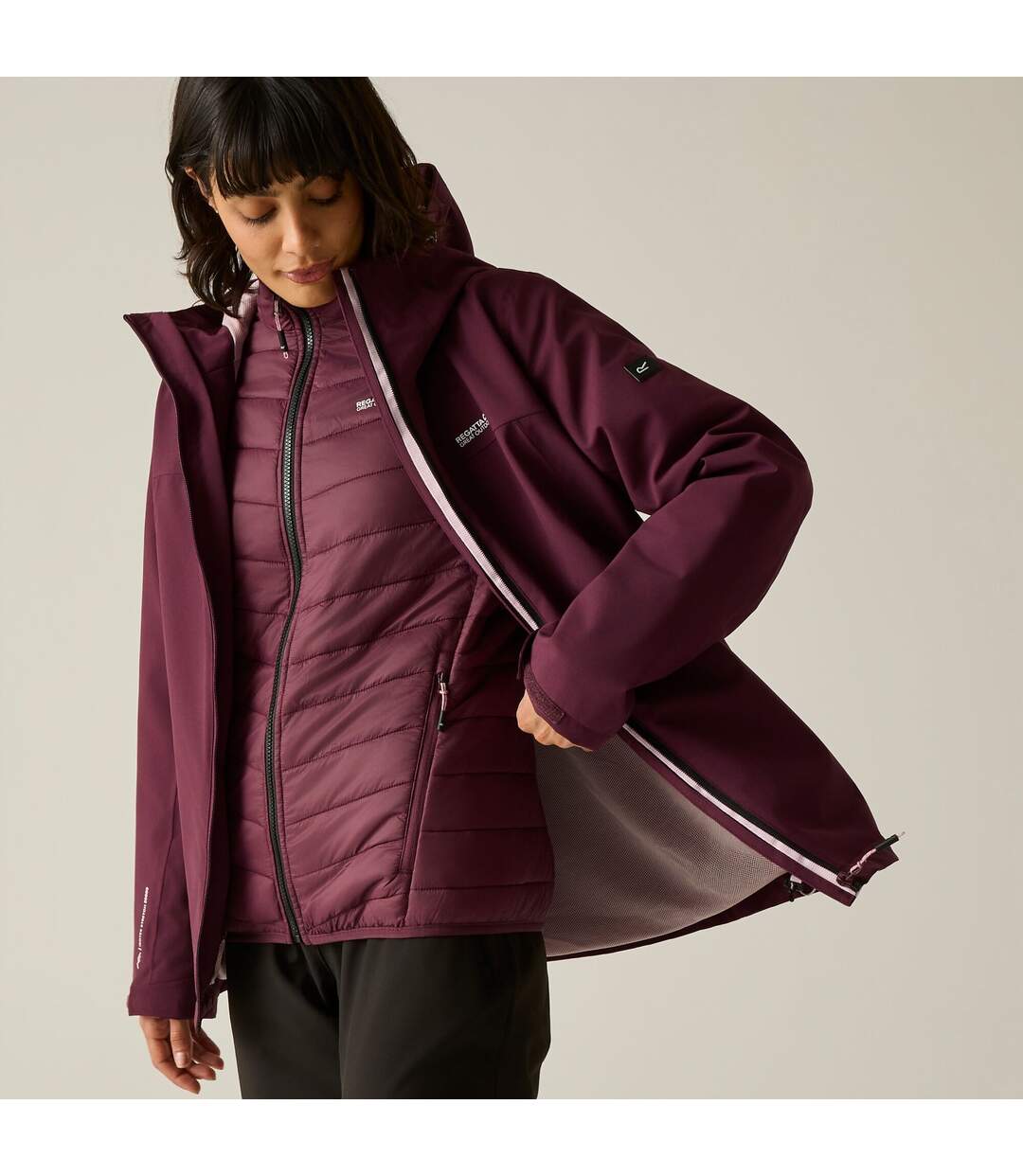 Veste Motif/style 3-en-1 Wentwood Femme Pourpre Regatta-4