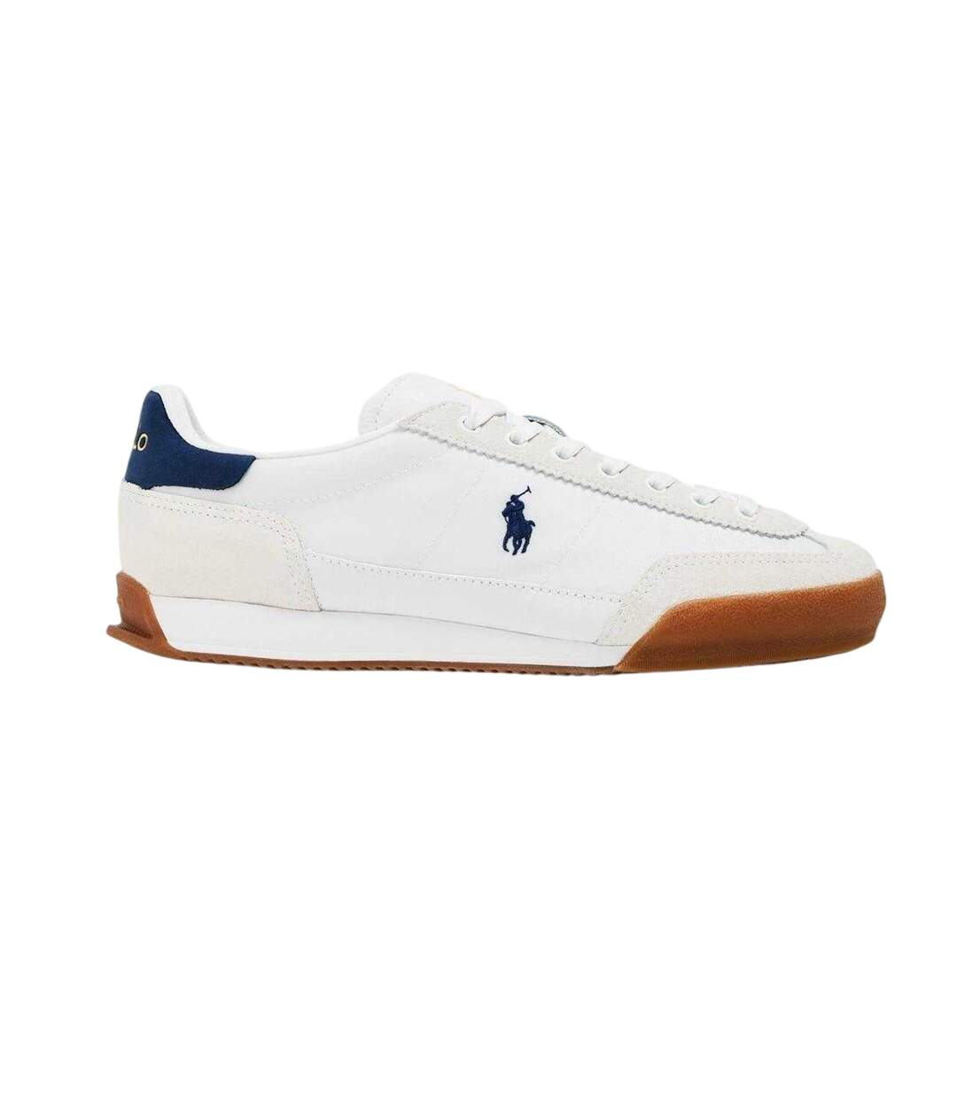 Womens/ladies Hester Leather Trainers White Navy Ralph Lauren-2