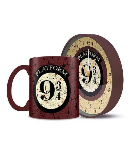 Harry Potter Platform 9 3/4 Mug and Clock Set (Brown) (One Size) - UTPM8688