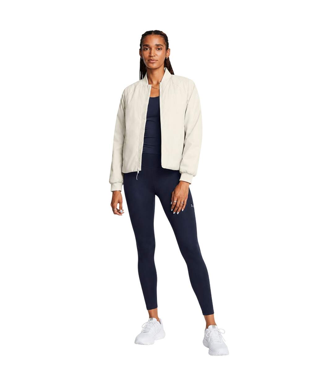 Womens/ladies Solid Bomber Jacket White Under Armour-1