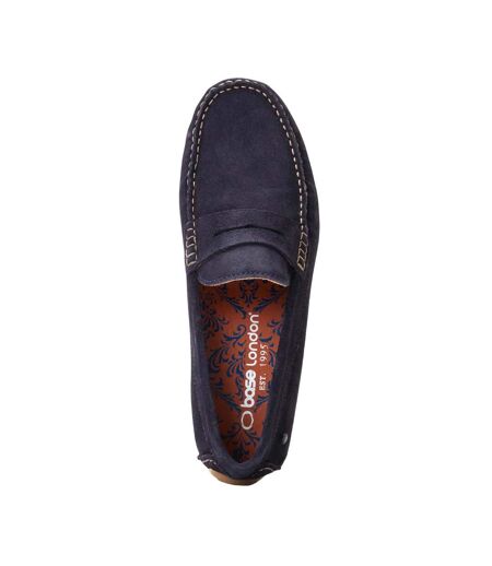 Mens Collins Driver Suede Loafers Navy Base London