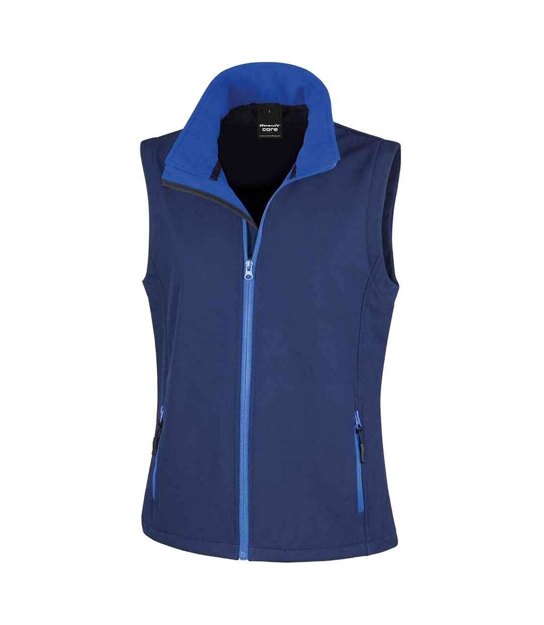 Womens/ladies core printable soft shell bodywarmer navy/royal blue Result