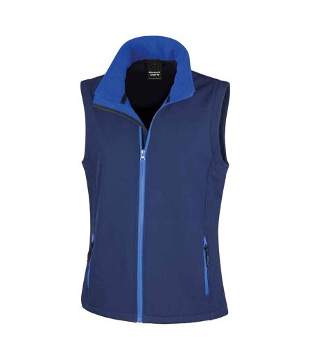 Womens/ladies core printable soft shell bodywarmer navy/royal blue Result