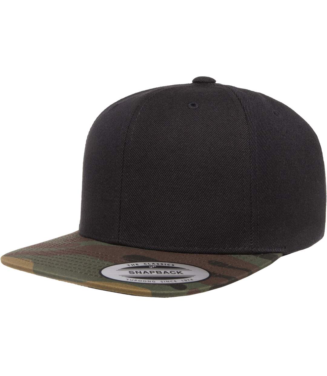 Flexfit Unisex Two Tone Classic Camo Snapback Cap (Black/Green Camo) - UTPC3704-1