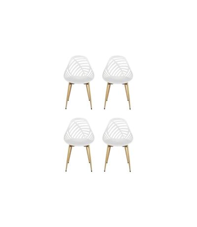 Lot de 4 Chaises de Jardin Alameda 83cm Blanc