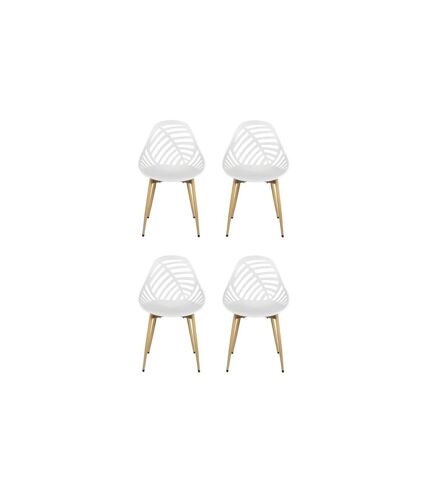 Lot de 4 Chaises de Jardin Alameda 83cm Blanc