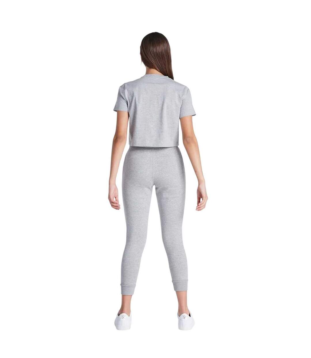 T-shirt Court Motif/style Logo Femme Gris Chiné SikSilk-2