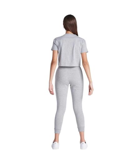 T-shirt Court Motif/style Logo Femme Gris Chiné SikSilk
