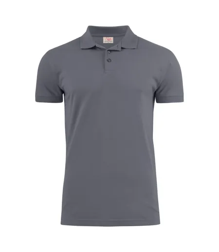 Mens Surf Stretch Polo Shirt Steel Grey Printer