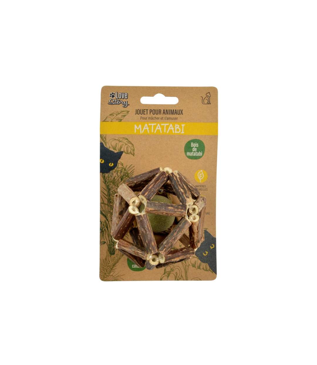 Jouet Balle pour Chat Matatabi 8cm Naturel