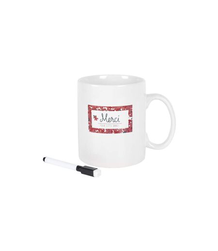 Mug XXL & Stylo Merci 80cl Blanc