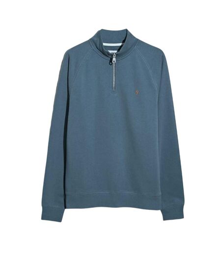 Mens Quarter Zip Sweatshirt Chalk Blue Farah