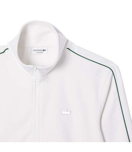 Mens Paris Pique Track Jacket Cream Lacoste