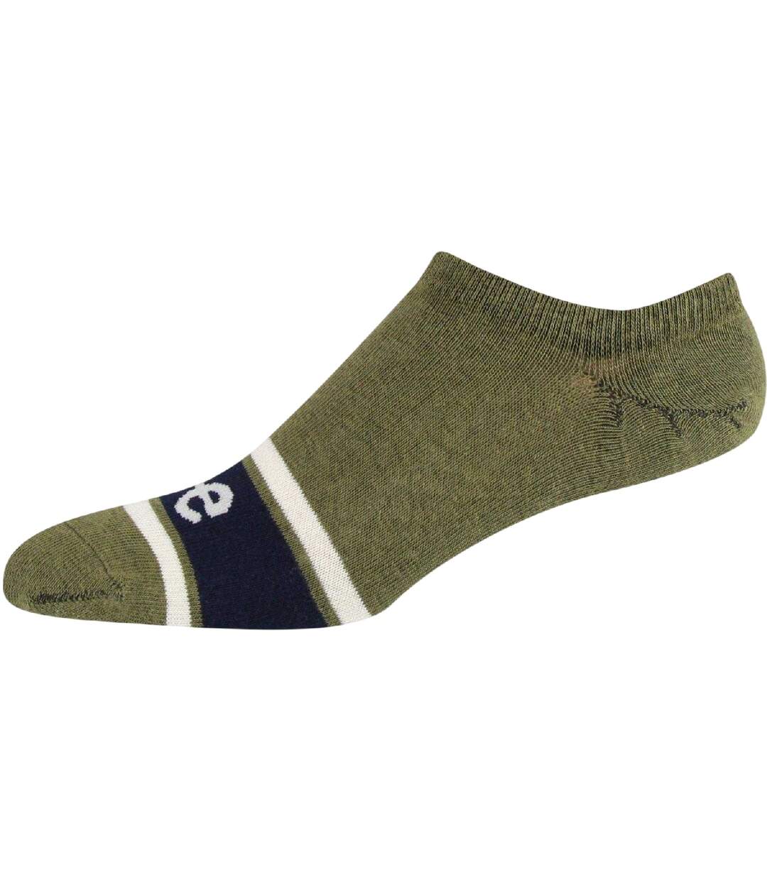 Pack Of 3  Unisex Adult Gerrard Lettering Ankle Socks  Blue Ecru Olive Lee-2