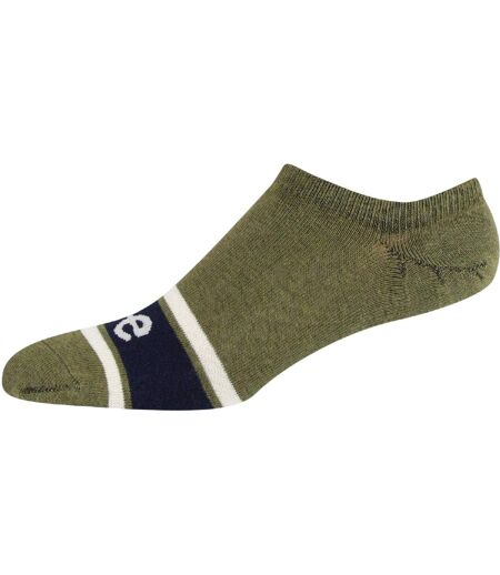 Pack Of 3  Unisex Adult Gerrard Lettering Ankle Socks  Blue Ecru Olive Lee