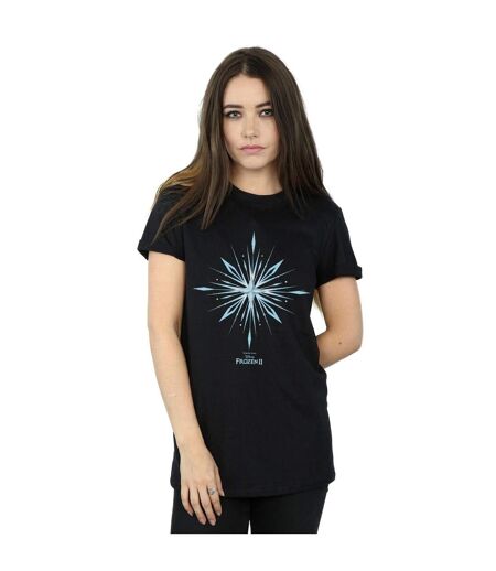 Disney - T-shirt FROZEN ELSA SIGNATURE SNOWFLAKE - Femme (Noir) - UTBI24368