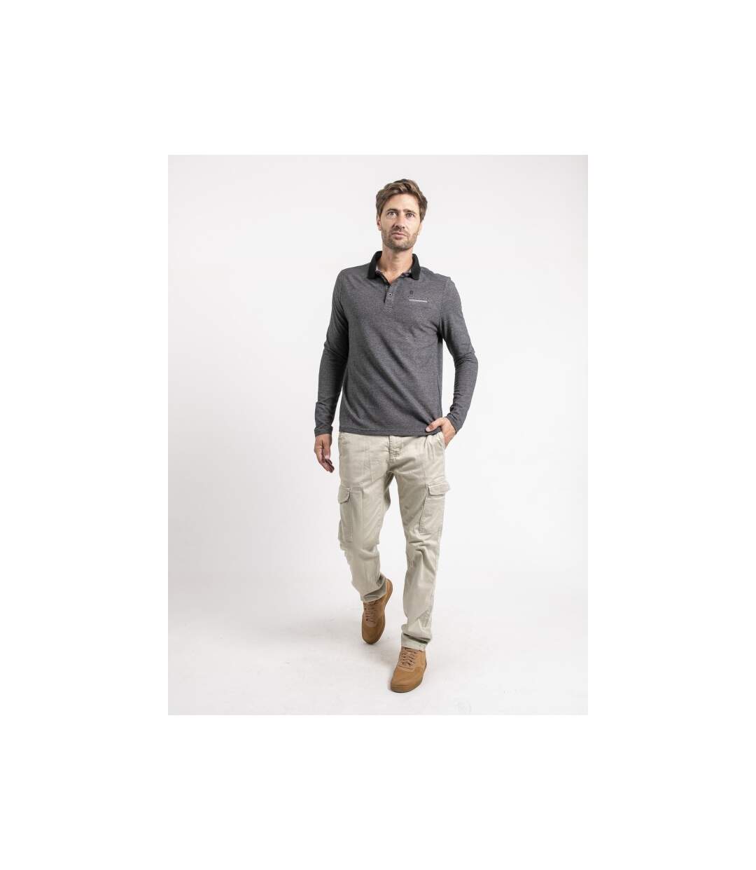 Polo manches longues pur coton PUNCH-3