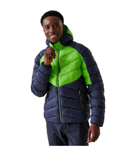 Mens Dalent Hooded Insulated Jacket Green Flash Navy Regatta