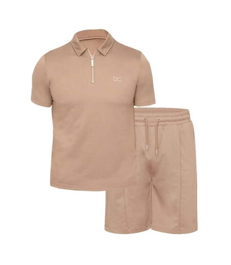 Mens Medford Pintuck Everyday Polo And Shorts Set Taupe Duck And Cover