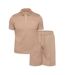 Mens Medford Pintuck Everyday Polo And Shorts Set Taupe Duck And Cover-2