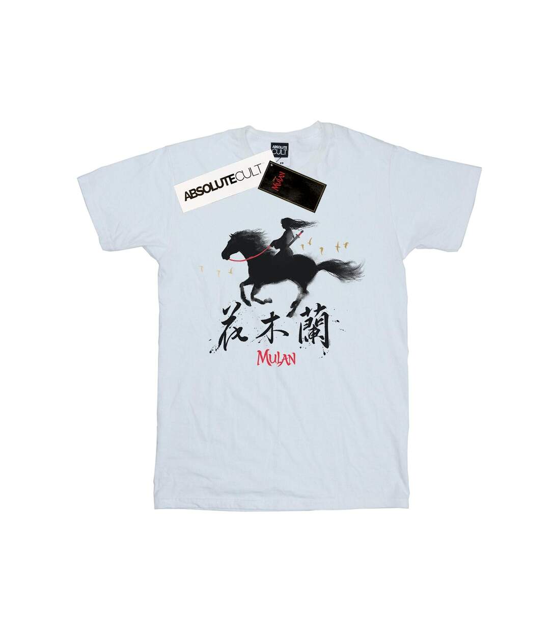 Disney Womens/Ladies Mulan Movie Wind Silhouette Cotton Boyfriend T-Shirt (Blanc) - UTBI35524-1