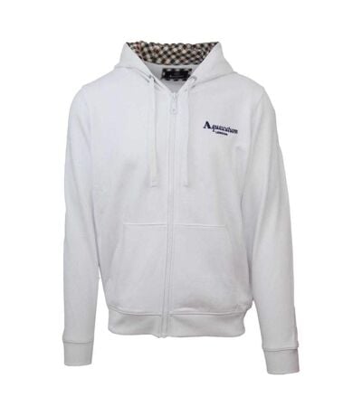 Veste À Capuche Motif/style Signature Homme Blanc Aquascutum