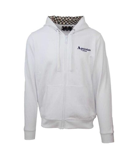 Veste À Capuche Motif/style Signature Homme Blanc Aquascutum