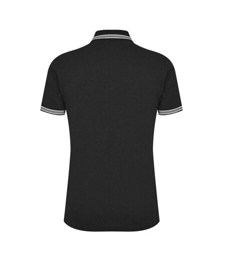 Polo Motif/style Rayure Contrastée Sur Bord Paddy Homme Noir Blanc Boss
