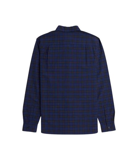 Chemise Manches Longues Motif/style Tartan Homme Bleu Marine Fred Perry