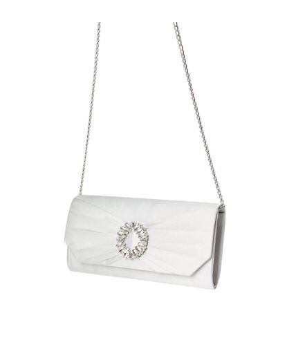 Tyla diamante satin clutch bag one size silver Dorothy Perkins