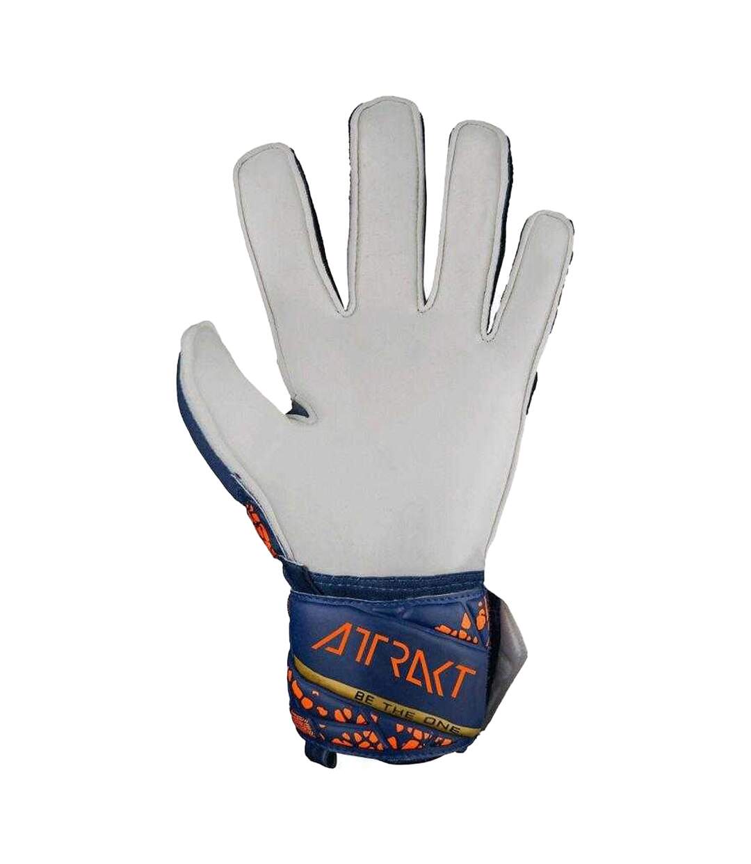 Childrens/kids Attrakt Solid Goalkeeper Gloves Navy Blue Reusch-2