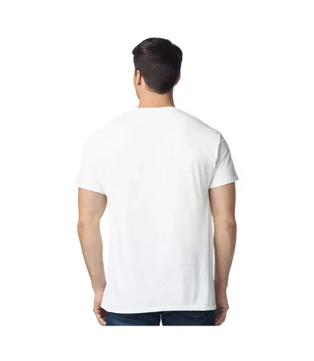 Mens Cotton Label T-shirt White Gildan