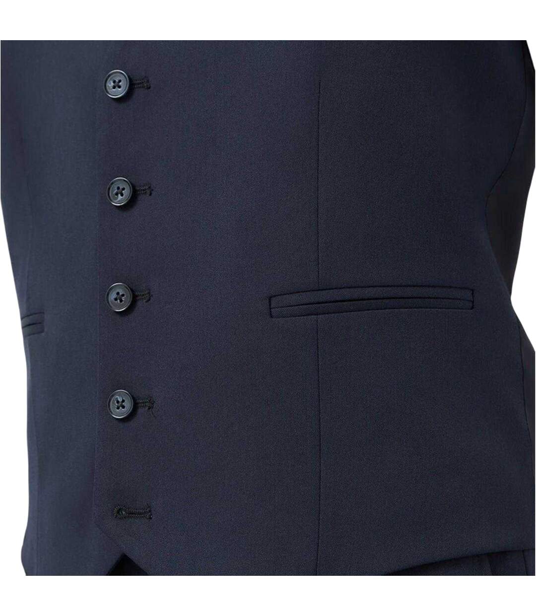 Mens Slim Waistcoat Navy Twisted Tailor-4