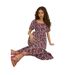Womens/ladies Ditsy Print Tiered Petite Midi Dress Pink Dorothy Perkins-1