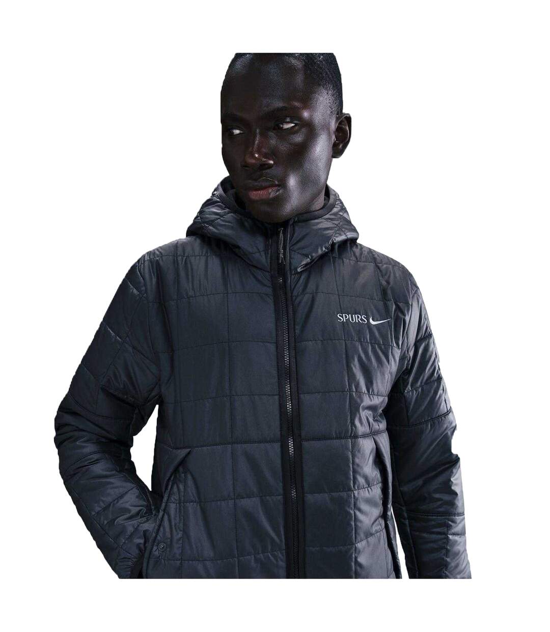 Unisex Adult Hooded Jacket Black Blue Nike-3