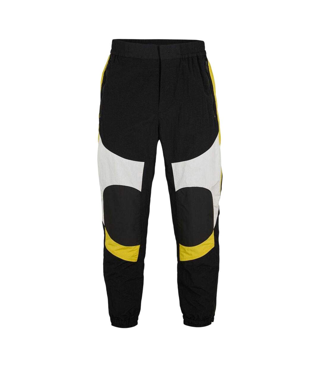 Mens Srack Straight Trousers Black Yellow Boss-2